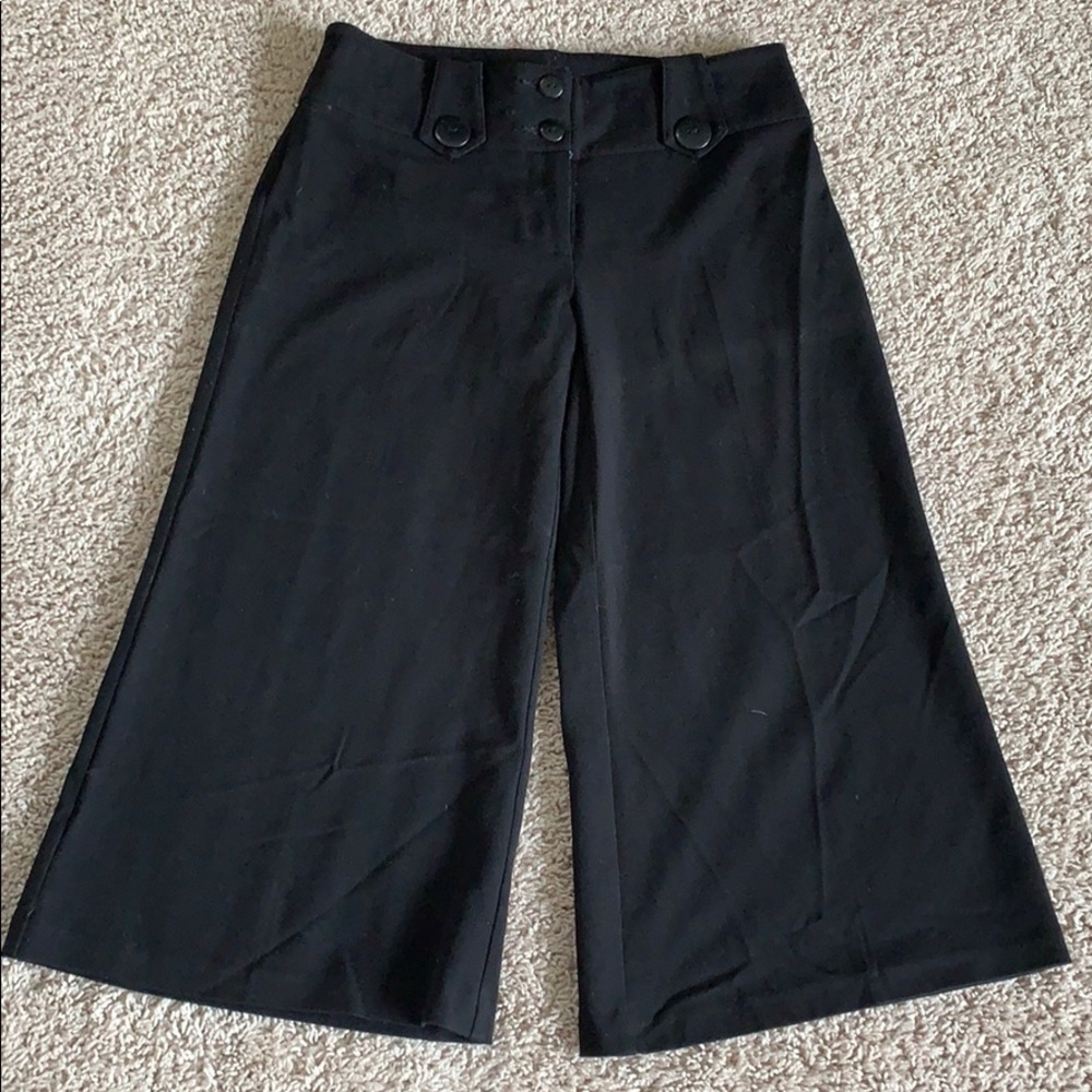 Bell leg black crop dress pant